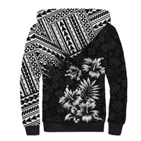 Hawaii Summer Sherpa Hoodie Mix Polynesian Black LT6 - Polynesian Pride