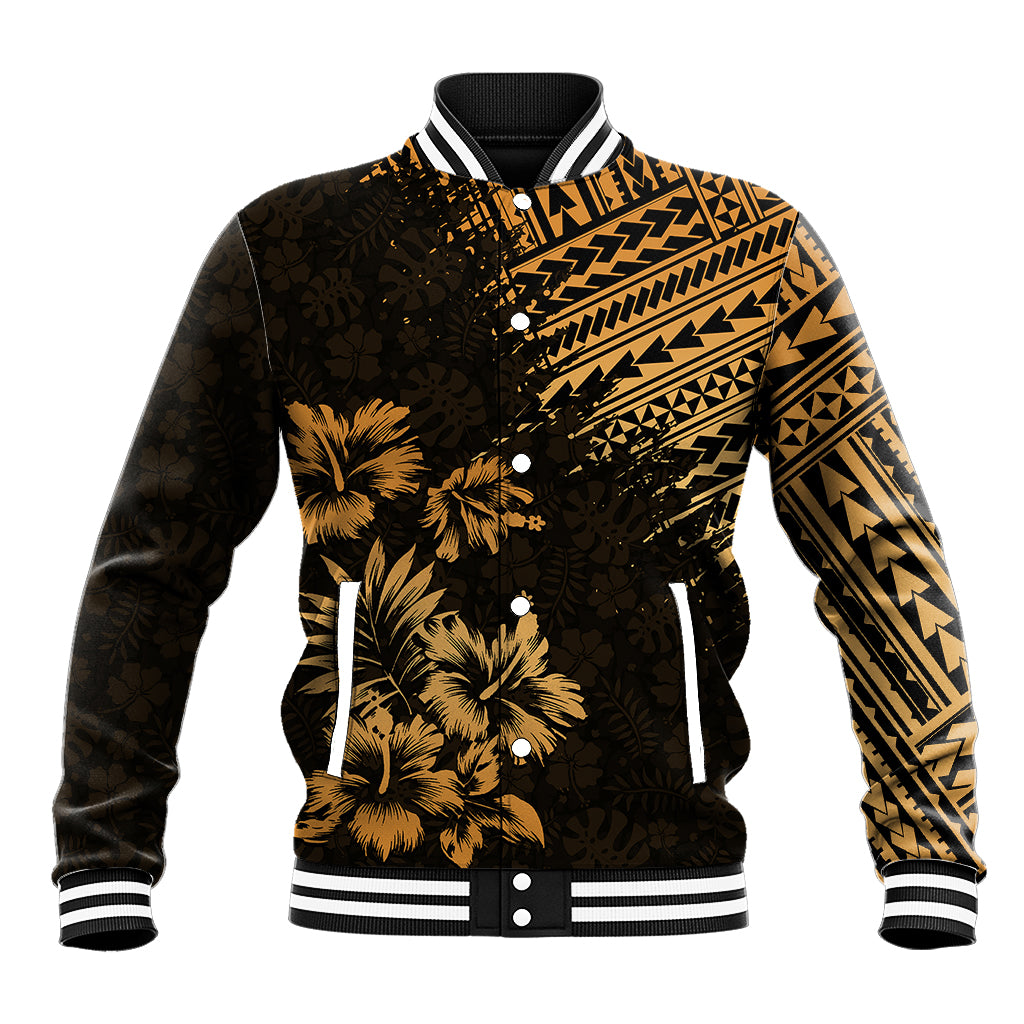 Hawaii Summer Baseball Jacket Mix Polynesian Gold LT6 Unisex Gold - Polynesian Pride