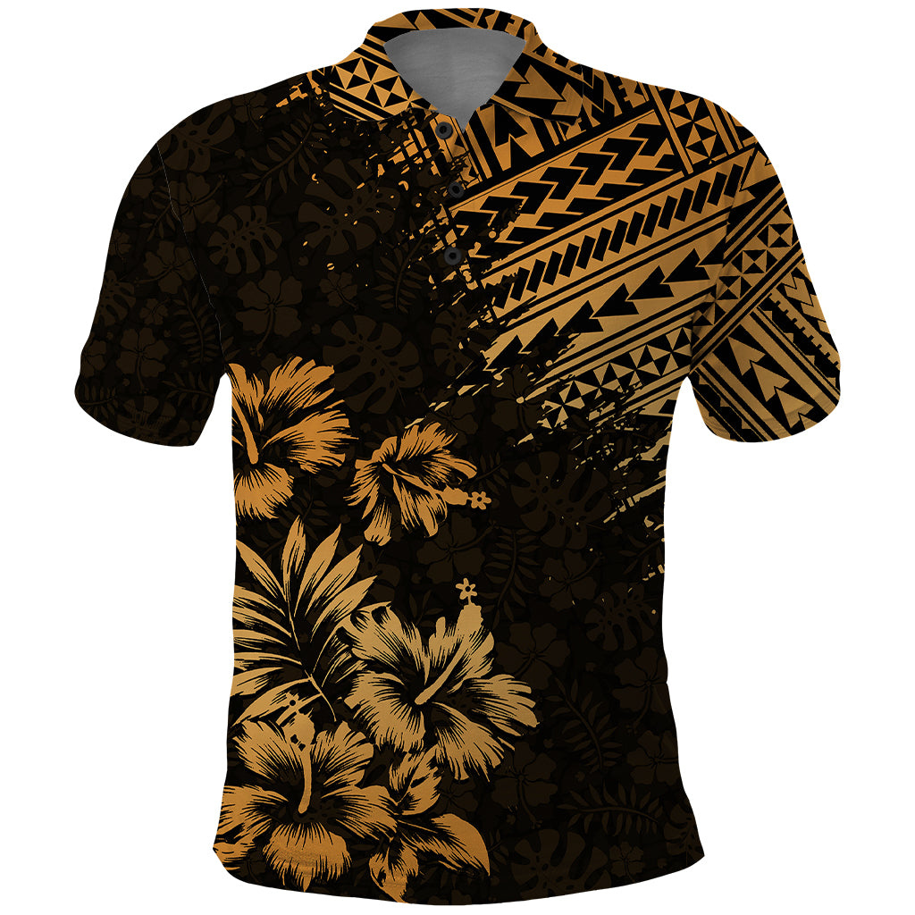 Hawaii Summer Polo Shirt Mix Polynesian Gold LT6 Gold - Polynesian Pride