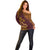 Hawaii Summer Off Shoulder Sweater Mix Polynesian Brown LT6 - Polynesian Pride