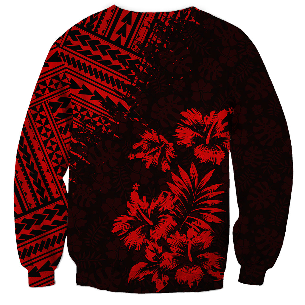 Hawaii Summer Sweatshirt Mix Polynesian Black-Red LT6 - Polynesian Pride