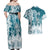 Polynesian Sea Turtle Couples Matching Off Shoulder Maxi Dress and Hawaiian Shirt Tribal LT6 - Polynesian Pride