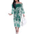 Polynesian Sea Turtle Off The Shoulder Long Sleeve Dress Tribal Green LT6 Women Green - Polynesian Pride