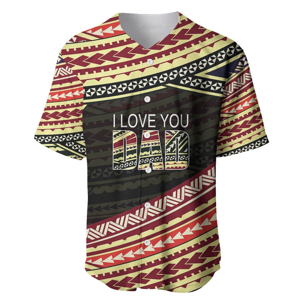 (Custom Personalised) Happy Fathers Day Polynesian Baseball Jersey I Love You Dad LT6 Art - Polynesian Pride