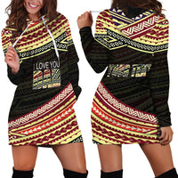 (Custom Personalised) Happy Fathers Day Polynesian Hoodie Dress I Love You Dad LT6 - Polynesian Pride
