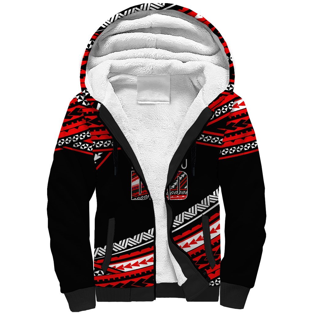 (Custom Personalised) Happy Fathers Day Polynesian Sherpa Hoodie I Love You Dad Red LT6 Unisex Red - Polynesian Pride