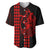 Polynesian Baseball Jersey Hawaiian Warrior and Aloha Girl With Hammerhead Shark Tattoos Red LT6 Red - Polynesian Pride