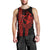 Polynesian Men Tank Top Hawaiian Warrior and Aloha Girl With Hammerhead Shark Tattoos Red LT6 - Polynesian Pride