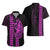 Polynesian Hawaiian Shirt Hawaiian Warrior and Aloha Girl With Hammerhead Shark Tattoos Purple LT6 - Polynesian Pride