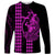 Polynesian Long Sleeve Shirt Hawaiian Warrior and Aloha Girl With Hammerhead Shark Tattoos Purple LT6 Unisex Purple - Polynesian Pride