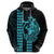 Polynesian Hoodie Hawaiian Warrior and Aloha Girl With Hammerhead Shark Tattoos Light Blue LT6 - Polynesian Pride