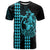 Polynesian T Shirt Hawaiian Warrior and Aloha Girl With Hammerhead Shark Tattoos Light Blue LT6 Blue - Polynesian Pride