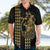 Polynesian Hawaiian Shirt Hawaiian Warrior and Aloha Girl With Hammerhead Shark Tattoos Gold LT6 - Polynesian Pride