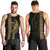 Polynesian Men Tank Top Hawaiian Warrior and Aloha Girl With Hammerhead Shark Tattoos Gold LT6 - Polynesian Pride