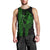 Polynesian Men Tank Top Hawaiian Warrior and Aloha Girl With Hammerhead Shark Tattoos Green LT6 - Polynesian Pride