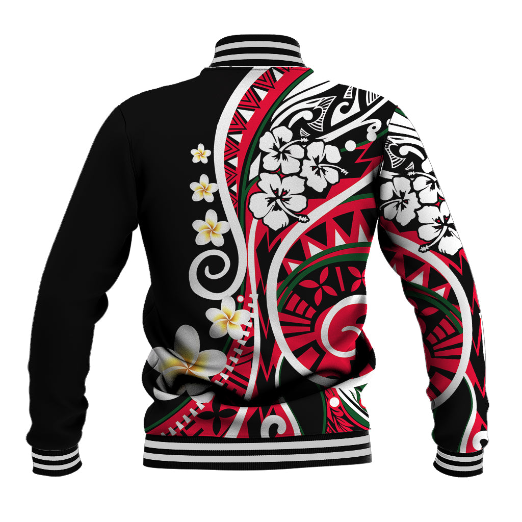 Plumeria Polynesian Baseball Jacket Trending Red LT6 - Polynesian Pride