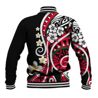 Plumeria Polynesian Baseball Jacket Trending Red LT6 - Polynesian Pride