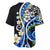 Plumeria Polynesian Baseball Jersey Trending Blue LT6 - Polynesian Pride