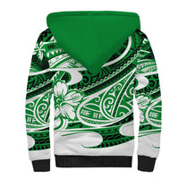 Polynesian Tribal Sherpa Hoodie Green LT6 - Polynesian Pride
