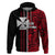 Custom Wallis and Futuna Hoodie Polynesian Tribal Red LT6 Zip Hoodie Red - Polynesian Pride