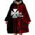 Custom Wallis and Futuna Wearable Blanket Hoodie Polynesian Tribal Red LT6 - Polynesian Pride