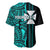 Custom Wallis and Futuna Baseball Jersey Polynesian Tribal Green LT6 - Polynesian Pride