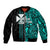 Custom Wallis and Futuna Bomber Jacket Polynesian Tribal Green LT6 Unisex Green - Polynesian Pride