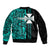 Custom Wallis and Futuna Bomber Jacket Polynesian Tribal Green LT6 - Polynesian Pride