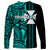 Custom Wallis and Futuna Long Sleeve Shirt Polynesian Tribal Green LT6 - Polynesian Pride