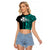 Custom Wallis and Futuna Raglan Cropped T Shirt Polynesian Tribal Green LT6 Female Green - Polynesian Pride