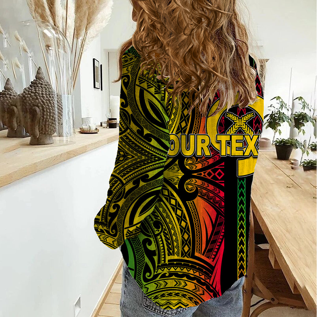 Custom Vanuatu Women Casual Shirt Polynesian Tribal LT6 - Polynesian Pride