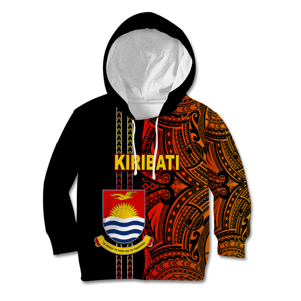 Custom Kiribati Kid Hoodie Polynesian Tribal LT6 Red - Polynesian Pride