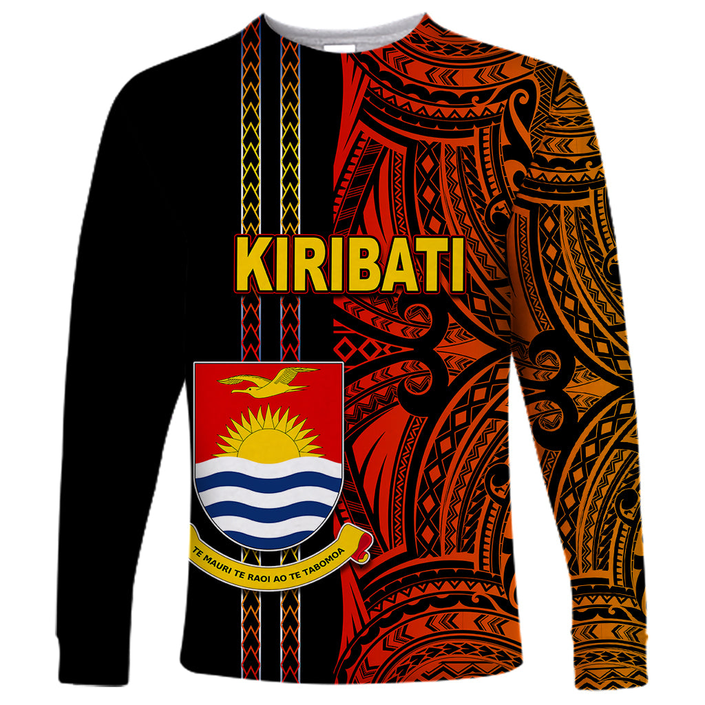 Custom Kiribati Long Sleeve Shirt Polynesian Tribal LT6 Unisex Red - Polynesian Pride