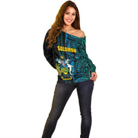 Custom Solomon Islands Off Shoulder Sweater Polynesian Tribal LT6 - Polynesian Pride