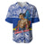 (Custom Personalised) Samoa Pride Baseball Jersey Tribal Patterns Blue LT6 Blue - Polynesian Pride