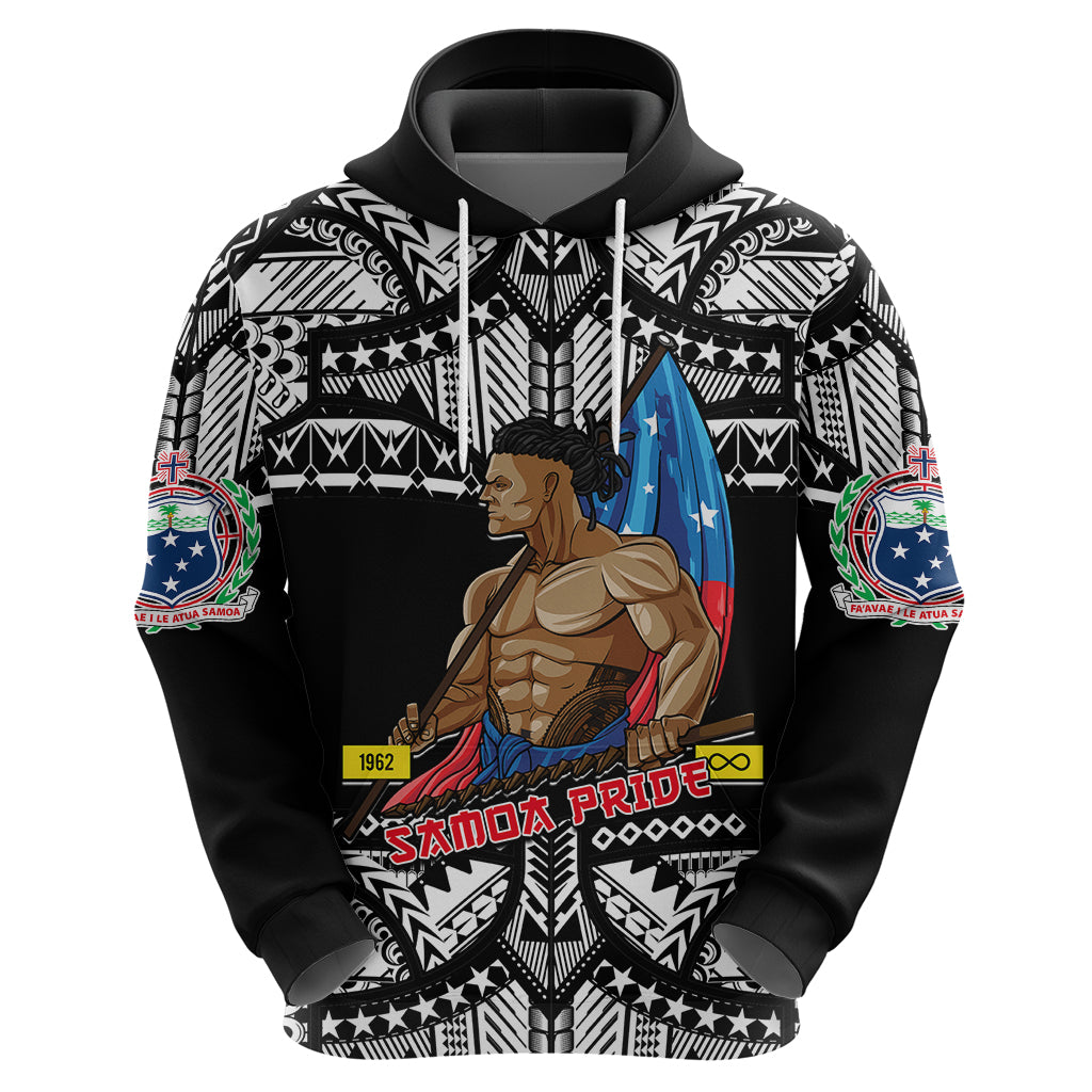 Custom Samoa Pride Hoodie Tribal Patterns Black LT6 - Polynesian Pride