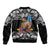 (Custom Personalised) Samoa Pride Sleeve Zip Bomber Jacket Tribal Patterns Black LT6 - Polynesian Pride