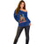 (Custom Personalised) Samoa Pride Off Shoulder Sweater Simple Blue Style LT6 - Polynesian Pride