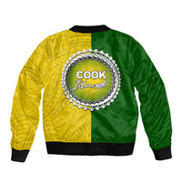 Cook Islands Sleeve Zip Bomber Jacket Yellow-Green Half Style LT6 - Polynesian Pride