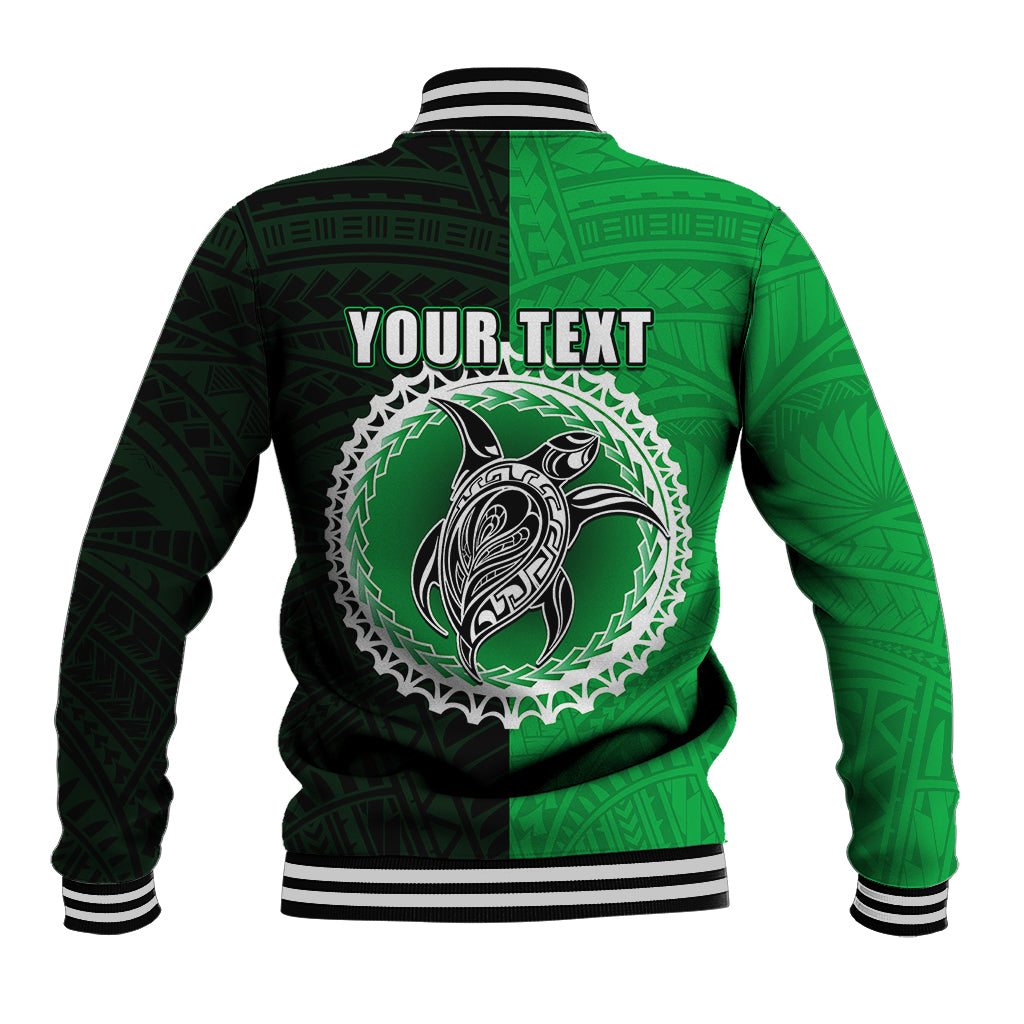 Custom Rarotonga Of Cook Islands Baseball Jacket Mix Half Black LT6 - Polynesian Pride