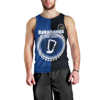 Custom Rakahanga Of Cook Islands Men Tank Top Mix Half Black LT6 - Polynesian Pride