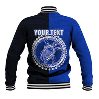 Custom Pukapuka Of Cook Islands Baseball Jacket Mix Half Black LT6 - Polynesian Pride
