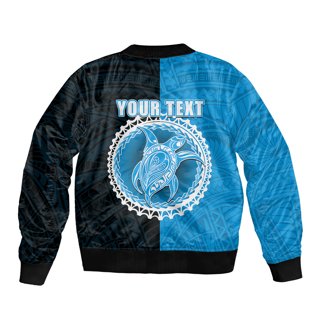 Custom Mauke Of Cook Islands Bomber Jacket Mix Half Black LT6 - Polynesian Pride