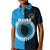 Custom Mauke Of Cook Islands Kid Polo Shirt Mix Half Black LT6 Kid Blue - Polynesian Pride