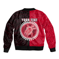 Custom Atiu Of Cook Islands Bomber Jacket Mix Half Black LT6 - Polynesian Pride