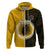 Custom Atutaki of Cook Islands Hoodie Mix Half Black LT6 Zip Hoodie Yellow - Polynesian Pride