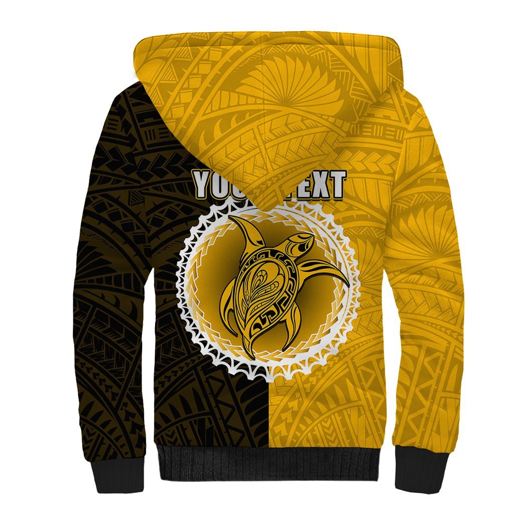 Custom Atutaki Of Cook Islands Sherpa Hoodie Mix Half Black LT6 - Polynesian Pride