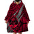 Polynesian Guam Wearable Blanket Hoodie with Coat Of Arms Claws Style - Red LT6 - Polynesian Pride