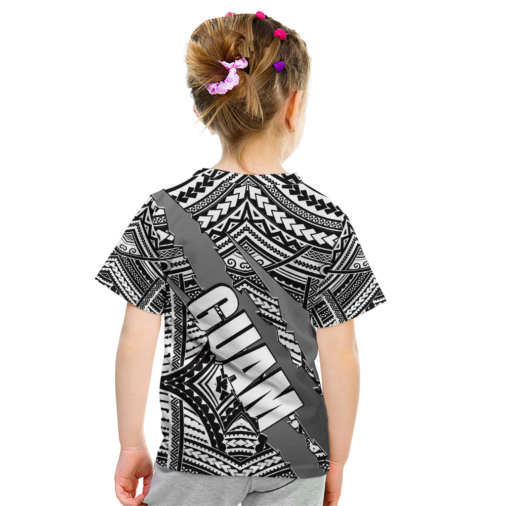 Polynesian Guam Kid T Shirt with Coat Of Arms Claws Style - White LT6 - Polynesian Pride