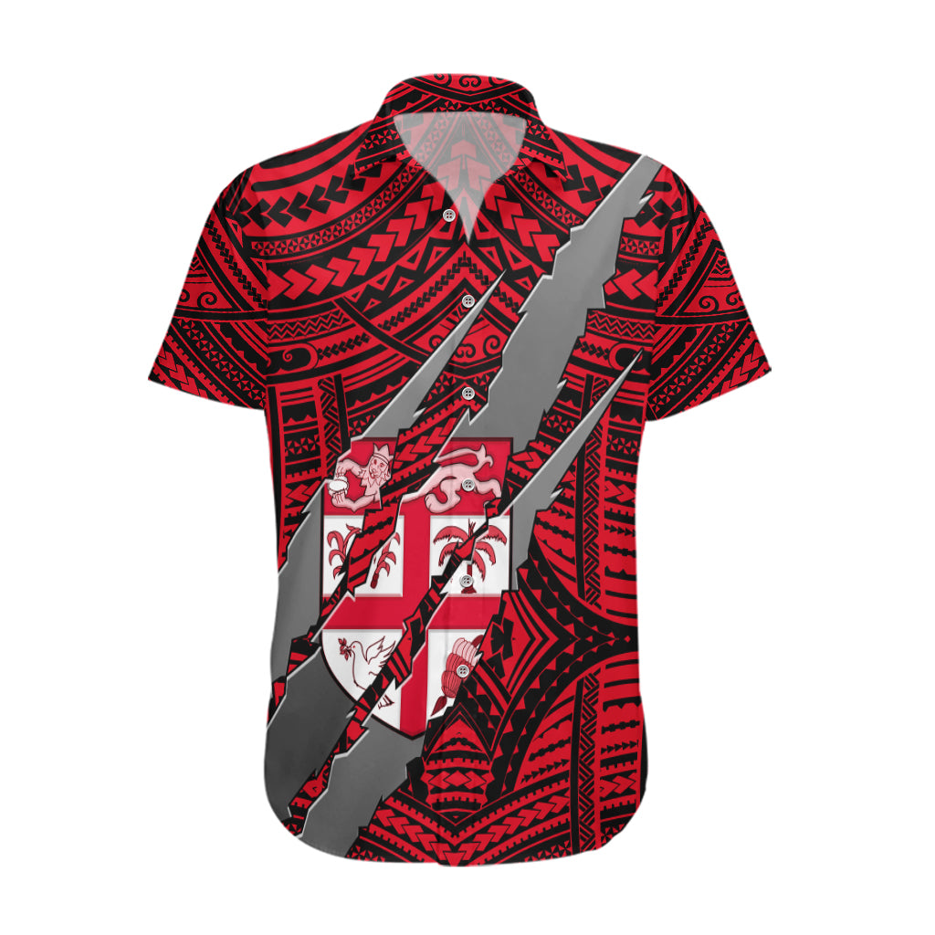 Polynesian Fiji Hawaiian Shirt with Coat Of Arms Claws Style - Red LT6 Red - Polynesian Pride